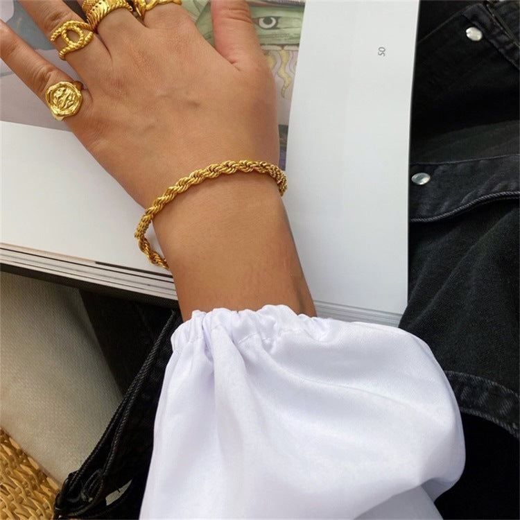 Hailey Rope Chain Gold Bracelet