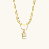 Fiona Layered Gold Initial Letter Necklace