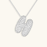 Bubble Initial Diamond Necklace