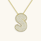 Bubble Initial Diamond Necklace