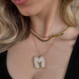 Bubble Initial Diamond Necklace