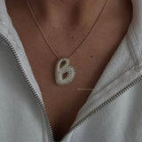 Bubble Initial Diamond Necklace